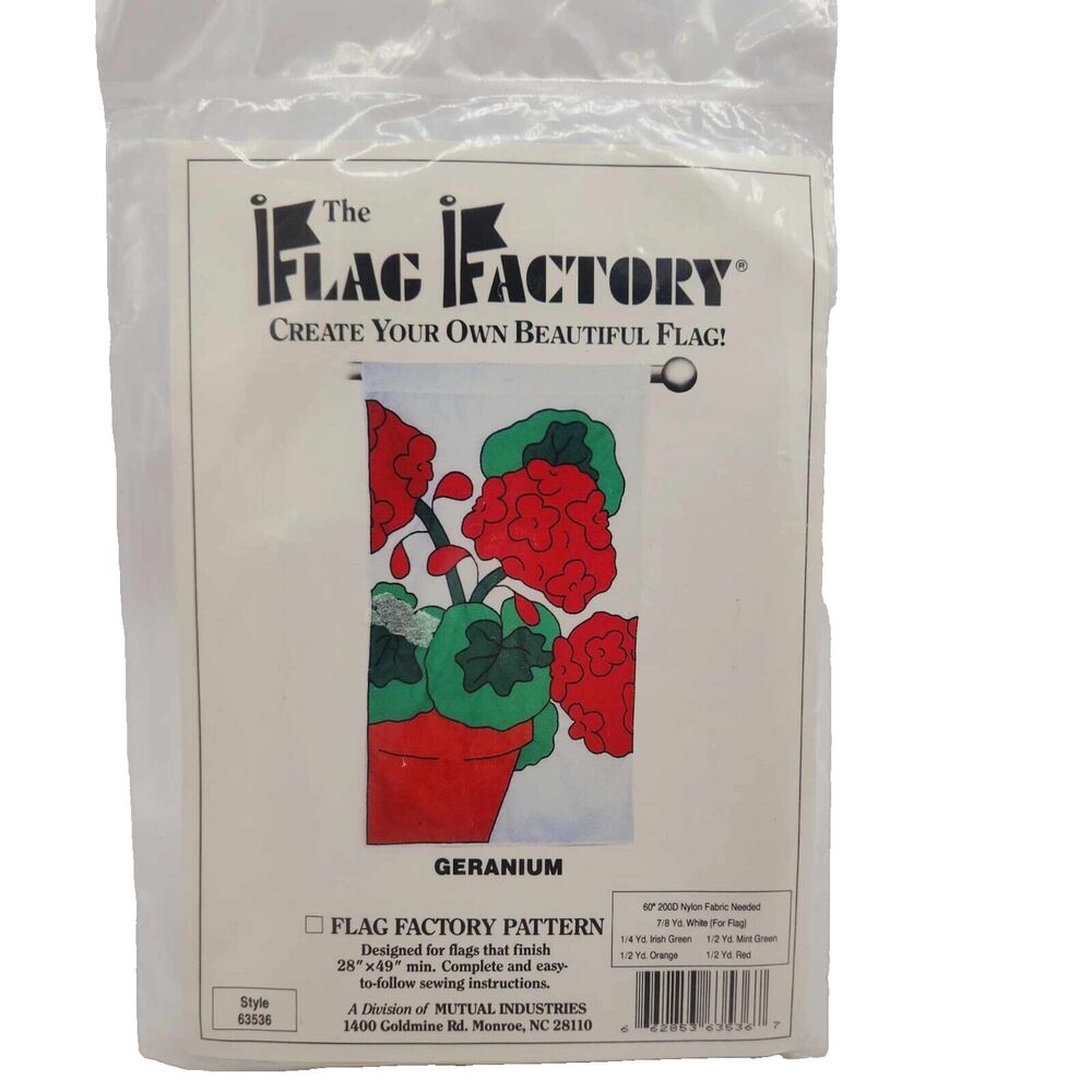 Flag Factory Garden Flag Pattern Geranium Style #63536 Floral NEW